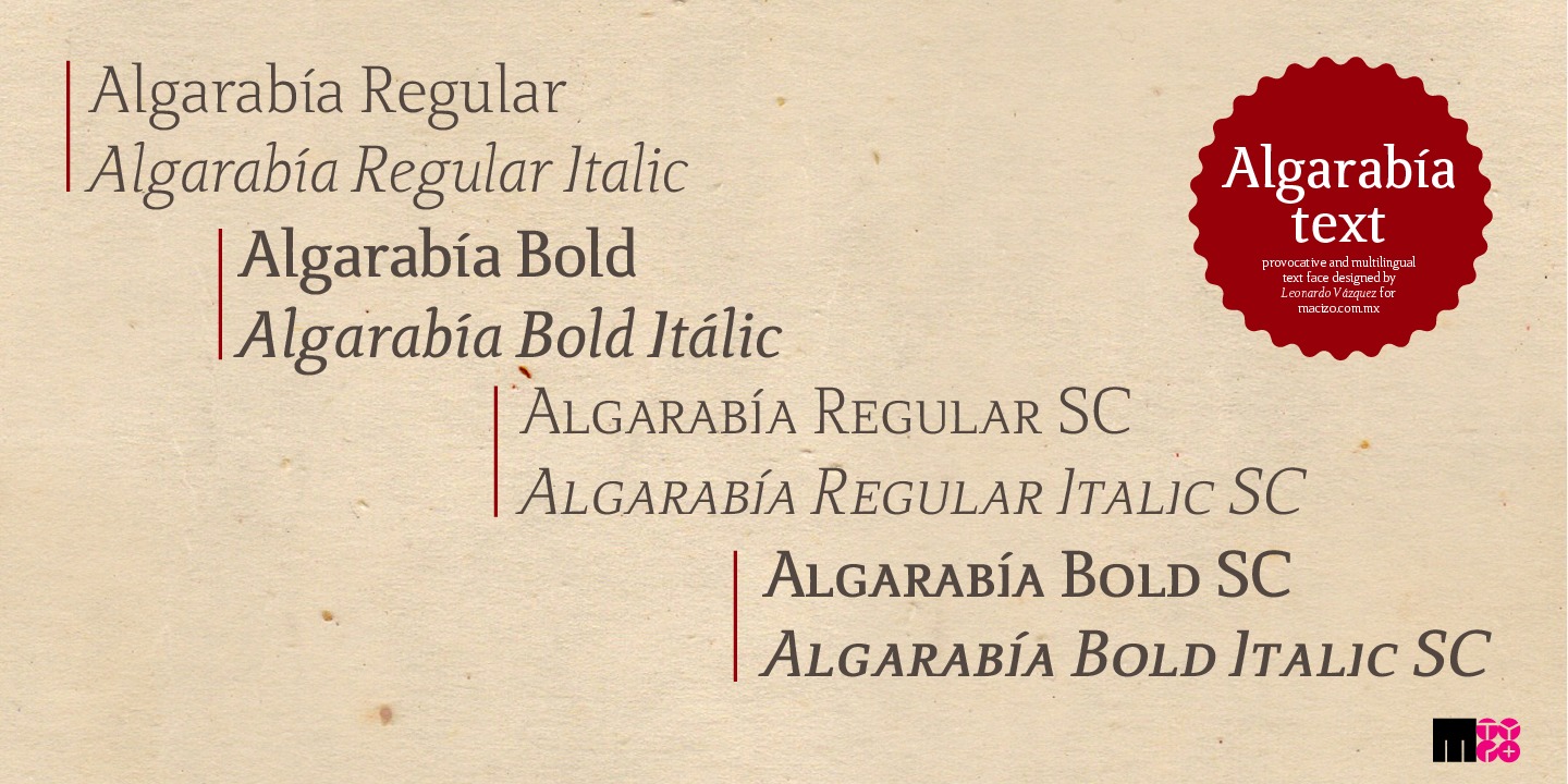 Пример шрифта Algarabia Italic